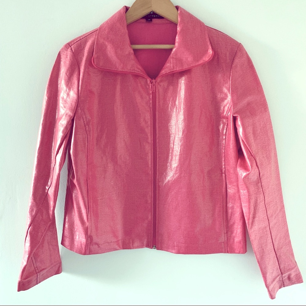 Vintage Robert Krugman Linen Wax Coated Zip Jacket